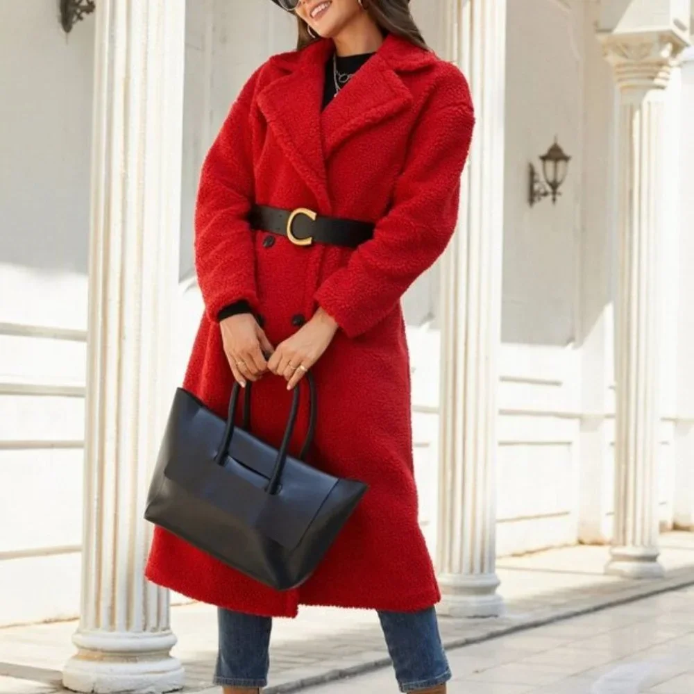 LADY IN RED Faux sherpa Teddy Coat - Picture 4 of 11